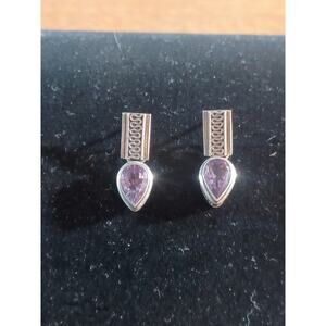 Sarda Sterling Silver Purple Amethyst Earrings